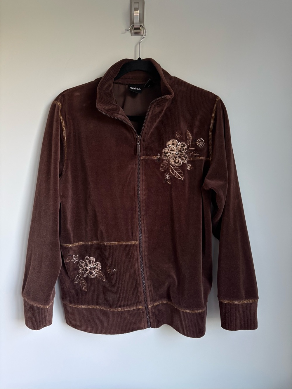 Vintage Y2k Erika Velour zip up jacket